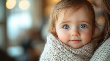 smiling toddler baby on light background, joyful and heartwarming childhood moment