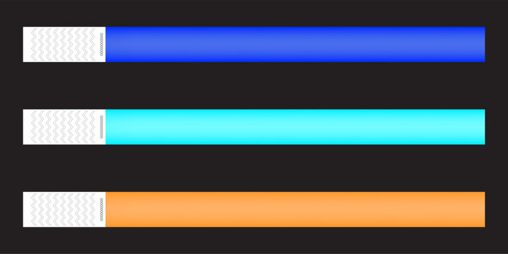 Paper event bracelet mockup. Admission wristband template for cinema, party, disco entrance, concert, festival isolated on transparent background. Patient identification band. 