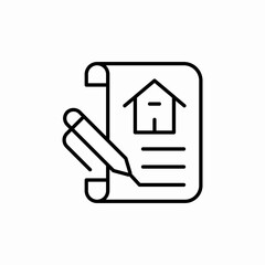 real estate contract sign icon vector