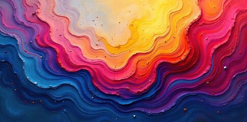 Vibrant Acrylic Painting Swirling Colors Explode Across the Canvas, Close-Up Texture