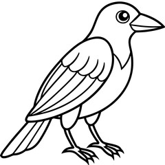 Weaver Bird Silhouette Vector Drawing