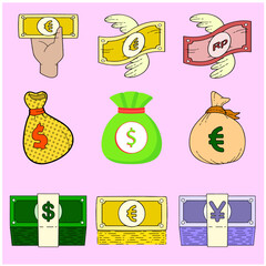 Currency Dollar Euro Vector Set 3