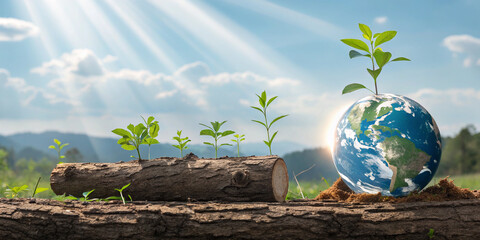 An Illustration of Renewable Energy Concepts for Earth Day or World Environment Day