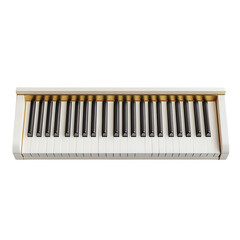 Fototapeta premium hyper realistic segment piano keyboard ivory vintage keys isolated, pure white background subtle soft shadow clean studio lighting texture background photo resource stock image design easy creative pr