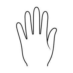 Fingers Outline Line Art Design