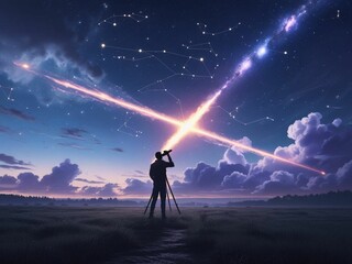 Fototapeta premium man and star
