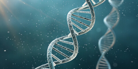 A Transparent Vertical DNA Chain Representing Genetic Innovation and Research