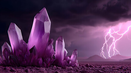 arcs crackling through crystal structures in a surreal night