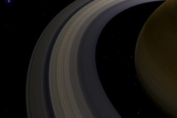 Saturn planet with detailed textures and glowing ring system, isolated in space, concept of astronomy, science, and exploration