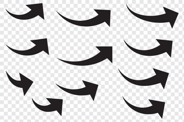 Curve arrows icon, Curved arrows, Arrow sign, Black arrows set 