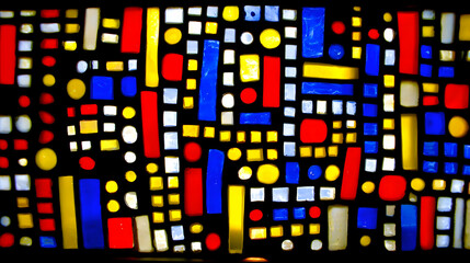 colorful glowing tiles forming a dynamic and lively background pattern