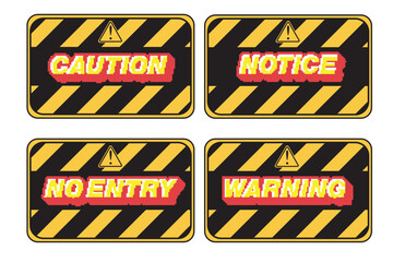 Vector illustration Of a warning sign board in a simple and clear design perfect for safety instructions, hazards alert, caution notices, industrial, public safety materials,etc