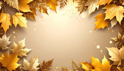 Autumn leaves falling nature background graphic design warm environment aerial view seasonal concept