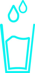 Water glass icon.filled flat sign, solid pictogram isolated on white. Drinking water drops glass.Water glass or cup water icon symbol. Glass of drink water symbol in the restaurant or cafe.