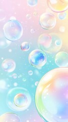 Obraz premium Soap creating floating against a pastel gradient background, bubbles a dreamy and ethereal atmosphere