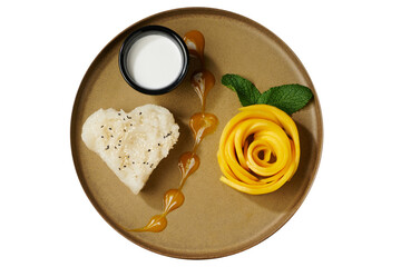 Dessert Riz gluant à la mangue spécialité thaïlandaise