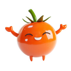 Fototapeta premium Funny Cartoon Tomato with Cute Face and Playful Expression