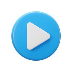 Plastic 3d icon of player in a minimalistic style for the interface of applications and web pages. Player concept button
