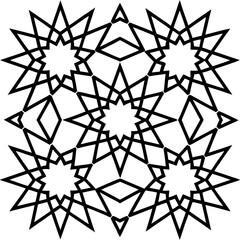 Geometric Starburst Pattern: Bold Black and White Abstract Design