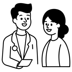 Doctor-Patient Interaction: A friendly doctor consulting with a patient, both smiling.