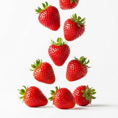 Natural Red Strawberries Isolated