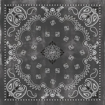 Paisley bandana, scarf print design.