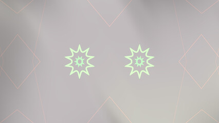 Abstract pastel background with stylized sunbursts and geometric shapes