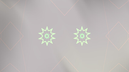Abstract background with geometric shapes and floral starburst elements