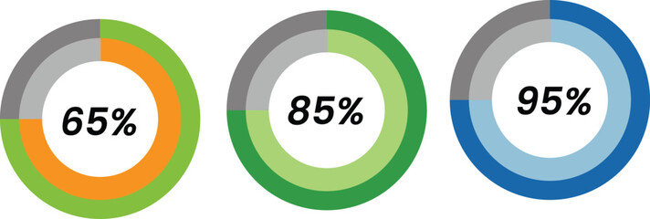 Red stop and green go round 3D web control vector button icons for business internet design