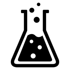 Logo laboratorio de investigación de ciencias químicas. Icono cristalería de laboratorio