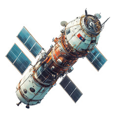 Fototapeta premium Exploring the Wonders of Space: A Detailed Look at Advanced Satellite Technology and Its Role in Scientific Research and Exploration of the Cosmos