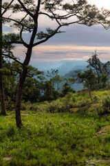 sunset in the mountains