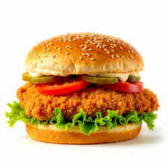 Crispy Chicken Burger With Fresh Lettuce