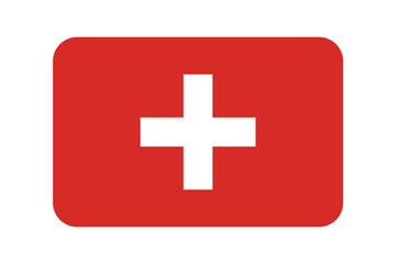 Obraz premium Switzerland flag, official colors and proportion correctly. National Swiss flag. Vector illustration
