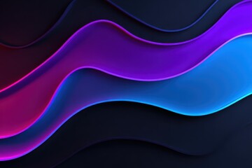 Minimalist abstract design featuring flowing neon lines in vibrant colors set against a dark background for modern decor inspiration