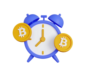 Time is Money: Bitcoin Clock Alarm 3D Render