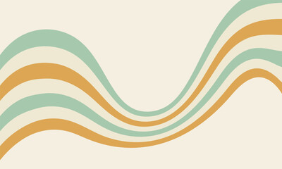 Retro wavy lines background in soft orange, mint, and cream colors. Vintage 70s aesthetic. Perfect for posters, wallpapers, web design, print, banners, social media graphics.