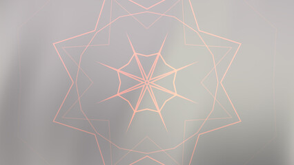 Elegant Geometric Mandala Design with Soft Pink Lines on Muted Background
