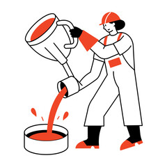 A drawing style illustration showing casting worker 

