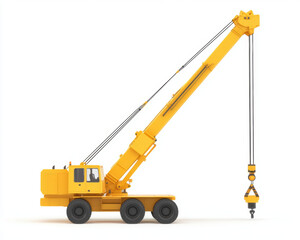 High efficiency crawler crane with long boom and counterweight system, designed for heavy lifting tasks. This machine showcases robust construction and mobility, ideal for construction sites