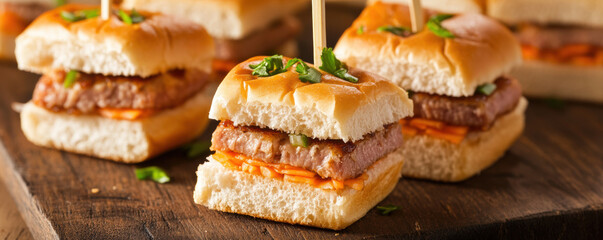 Mini sliders are delightful party catering option, featuring soft buns filled with savory meat and fresh toppings. Perfect for gatherings, these bite sized treats are sure to impress guests