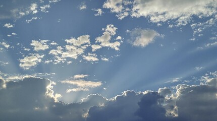 background, sky, blue, light, summer, nature, landscape, sunlight, bright, heaven, abstract, day, weather, sunny, white, climate, environment, fluffy, horizon, cloudy, air, sun, clear, pattern, spring