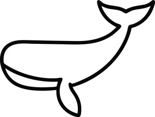 Baby whale icon vector. Whale illustration sign. Sperm whale symbol. Sea life logo.