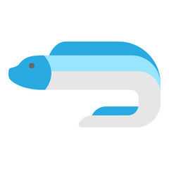 Eel illustration, aquatic animal icon design