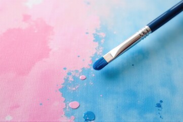A paintbrush placed on top of a blank piece of paper, ready to create art