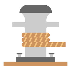 Mooring: Securely Fastening a Rope Around a Bollard Illustration