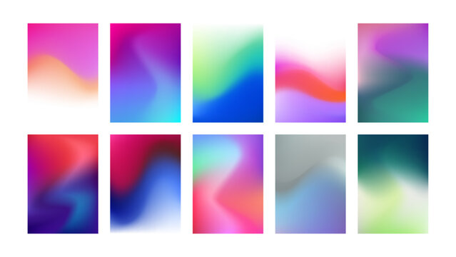 Modern Gradient Poster Background Vector Set. Abstract Mesh Cover Templates for Social Media, Banners, Flyers, and Web Design.