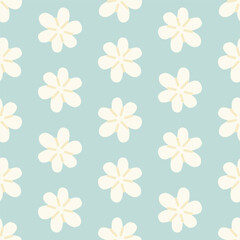 Seamless floral pattern with white flowers