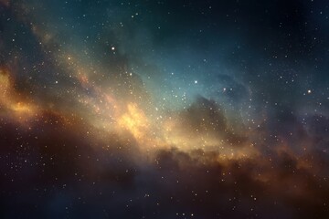Fototapeta premium Vibrant nebula with realistic stardust and cosmic hues in a mesmerizing cosmic expanse