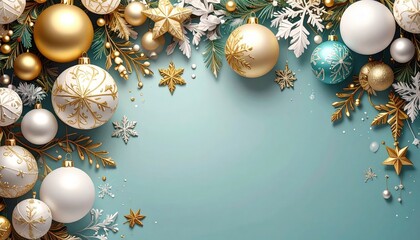 Christmas ornament decoration holiday season digital artwork festive atmosphere top-down view celebration concept